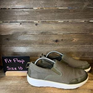 Mens FitFlop Olive Green Slip On Walking Comfort Casual Shoes Sneakers Size 10 M